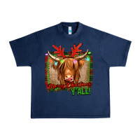Navy merry christmas y'all highland cow Urban Heavy Tee - Jasminsmagicworld