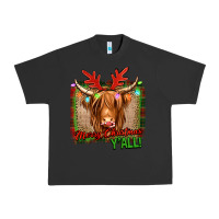 Pigment Black merry christmas y'all highland cow Urban Heavy Tee - Jasminsmagicworld