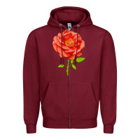 Burgundy All A Twitter Rose Zipper Hoodie - LillyAllenDesigns