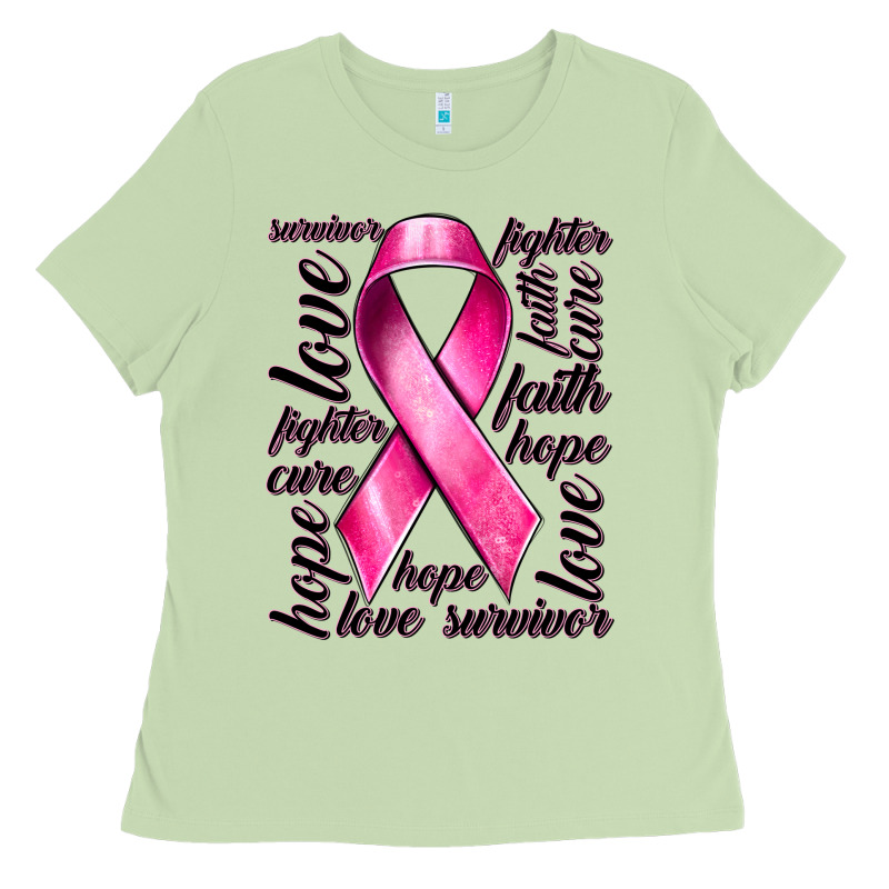 Breast Cancer Ribbon Hope Love Faith Ladies Tee by texasbilliewilder | Teevron