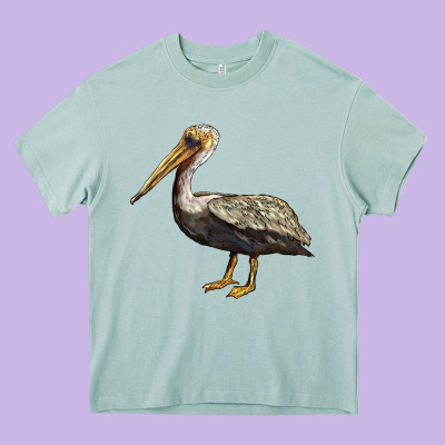 Louisiana State Bird Pelican Heavy Core Tee Designed By Barkaloodesign