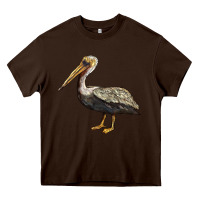 Chocolate Brown louisiana state bird pelican Heavy Core Tee - BarkalooDesign