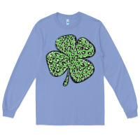 Colony Blue leopard shamrock Long Sleeve Tee - MaliasSmallBusiness
