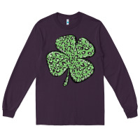 Plum leopard shamrock Long Sleeve Tee - MaliasSmallBusiness