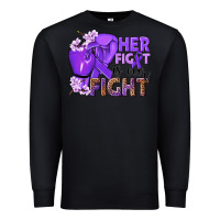 Black Her fight is our fight purple ribbon Premium Sweatshirt - NancyCooperArtShop