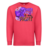 Cardinal Her fight is our fight purple ribbon Premium Sweatshirt - NancyCooperArtShop