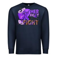 Navy Her fight is our fight purple ribbon Premium Sweatshirt - NancyCooperArtShop