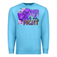 Ocean Blue Her fight is our fight purple ribbon Premium Sweatshirt - NancyCooperArtShop