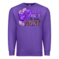 Purple Her fight is our fight purple ribbon Premium Sweatshirt - NancyCooperArtShop