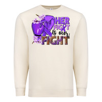 Sandshell Her fight is our fight purple ribbon Premium Sweatshirt - NancyCooperArtShop