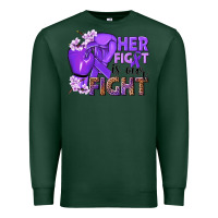 Sports Green Her fight is our fight purple ribbon Premium Sweatshirt - NancyCooperArtShop