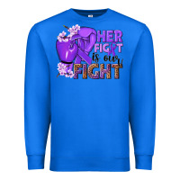 True Royal Her fight is our fight purple ribbon Premium Sweatshirt - NancyCooperArtShop