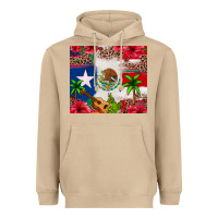 Mushroom Mexican and Puerto Rico flag Heavyweight Hoodie - texasbilliewilder