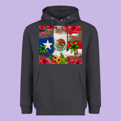 Mexican And Puerto Rico Flag Heavyweight Hoodie Designed By Texasbilliewilder