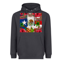 Smoke Mexican and Puerto Rico flag Heavyweight Hoodie - texasbilliewilder