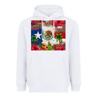 White Mexican and Puerto Rico flag Heavyweight Hoodie - texasbilliewilder