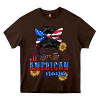 Chocolate Brown All American Nana 4th of July Heavy Core Tee - CowGirlArtShop