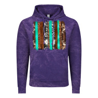 Cloud Purple western cowhide wood and turquoise glitter brushstrokes Vintage Hoodie - Artiststas