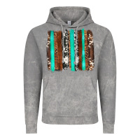 Cloud Rock western cowhide wood and turquoise glitter brushstrokes Vintage Hoodie - Artiststas