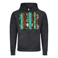 Vintage Black western cowhide wood and turquoise glitter brushstrokes Vintage Hoodie - Artiststas