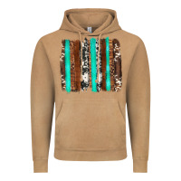 Vintage Camel western cowhide wood and turquoise glitter brushstrokes Vintage Hoodie - Artiststas