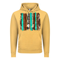 Vintage Mustard western cowhide wood and turquoise glitter brushstrokes Vintage Hoodie - Artiststas