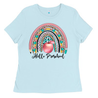 Baby Blue hello preschool Ladies Tee - JahusDesignShop