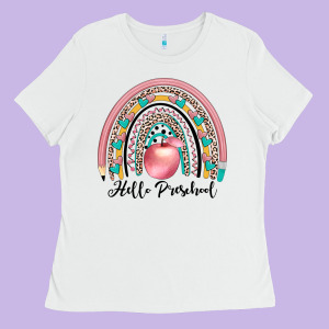 Hello Preschool Ladies Tee Designed By Jahusdesignshop