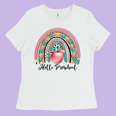 Hello Preschool Ladies Tee Designed By Jahusdesignshop