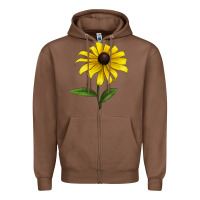 Chestnut Black Eyed Susan Flower Zipper Hoodie - LillyAllenDesigns