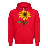 Red Black Eyed Susan Flower Zipper Hoodie - LillyAllenDesigns