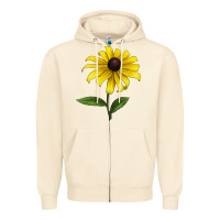 Sandshell Black Eyed Susan Flower Zipper Hoodie - LillyAllenDesigns