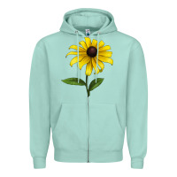 Seafoam Black Eyed Susan Flower Zipper Hoodie - LillyAllenDesigns