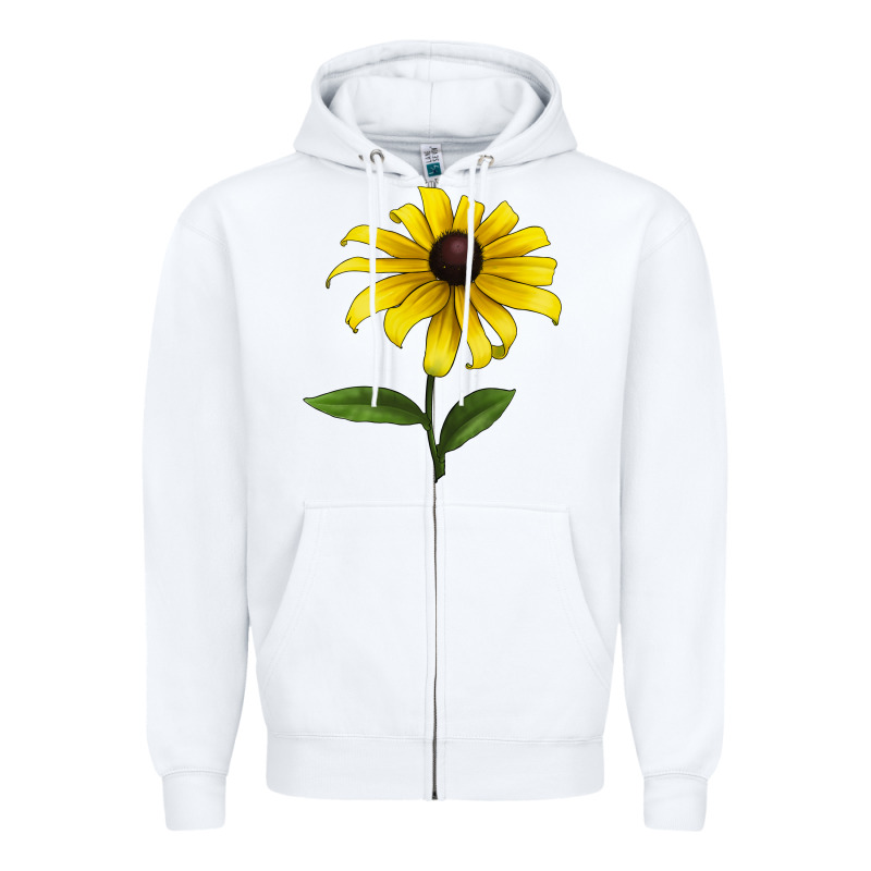 Black Eyed Susan Flower Zipper Hoodie by LillyAllenDesigns | Teevron