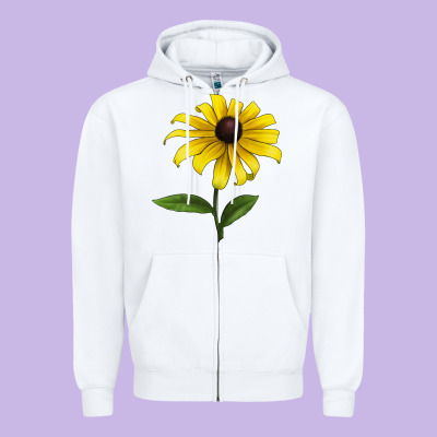 Black Eyed Susan Flower Zipper Hoodie Designed By Lillyallendesigns