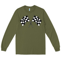 Army Green race flag Long Sleeve Tee - MaliasSmallBusiness