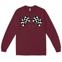 Burgundy race flag Long Sleeve Tee - MaliasSmallBusiness