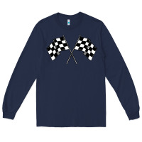 Navy race flag Long Sleeve Tee - MaliasSmallBusiness