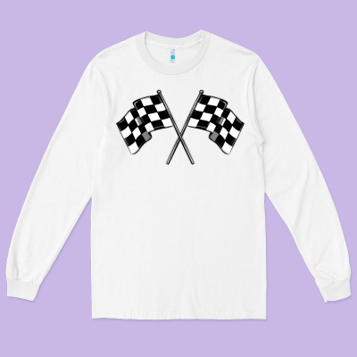 Race Flag Long Sleeve Tee Designed By Maliassmallbusiness