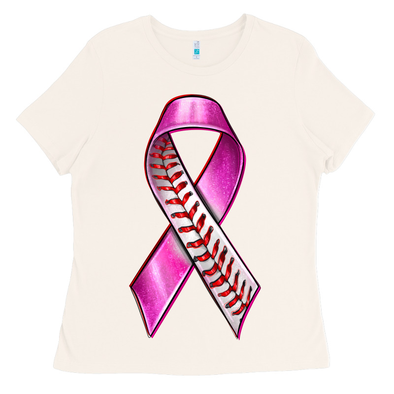 Breast Cancer Ribbon Baseball Ladies Tee by texasbilliewilder | Teevron