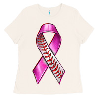 Bone Breast Cancer Ribbon Baseball Ladies Tee - texasbilliewilder