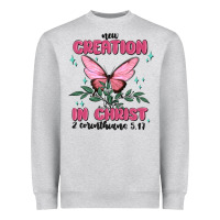 Heather Grey new creation in christ 2 corinthians5.17 Heavyweight Sweatshirt - MaliasSmallBusiness