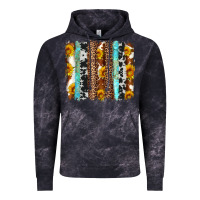 Cloud Black western cowhide leopard turquoise brushstrokes Vintage Hoodie - Artiststas