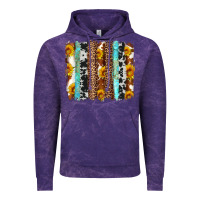 Cloud Purple western cowhide leopard turquoise brushstrokes Vintage Hoodie - Artiststas