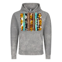 Cloud Rock western cowhide leopard turquoise brushstrokes Vintage Hoodie - Artiststas