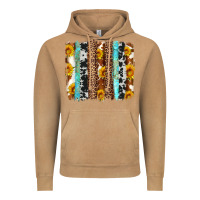 Vintage Camel western cowhide leopard turquoise brushstrokes Vintage Hoodie - Artiststas