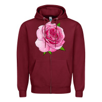 Burgundy All Dressed Up Rose Zipper Hoodie - LillyAllenDesigns