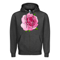Charcoal Heather All Dressed Up Rose Zipper Hoodie - LillyAllenDesigns
