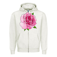 Oatmeal Heather All Dressed Up Rose Zipper Hoodie - LillyAllenDesigns