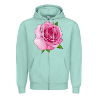 Seafoam All Dressed Up Rose Zipper Hoodie - LillyAllenDesigns